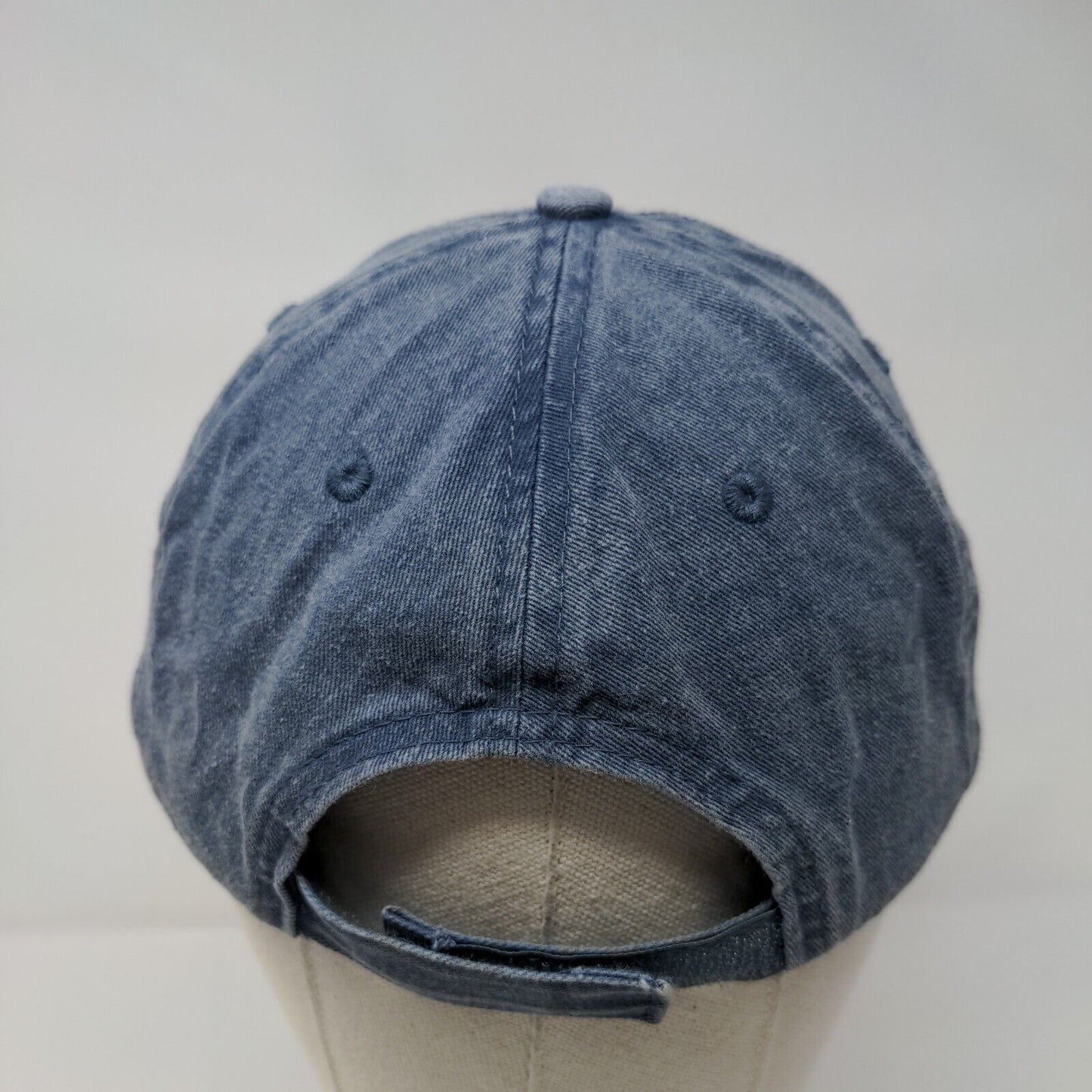 Unbranded Strapback Hat Blue OSFM Adjustable Vented Holes 6 Panel Blank