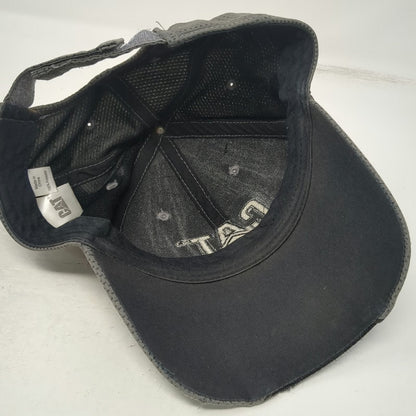 CAT Logo Baseball Cap Gray Blue Brown One Size Mesh Perforated Strapback Hat