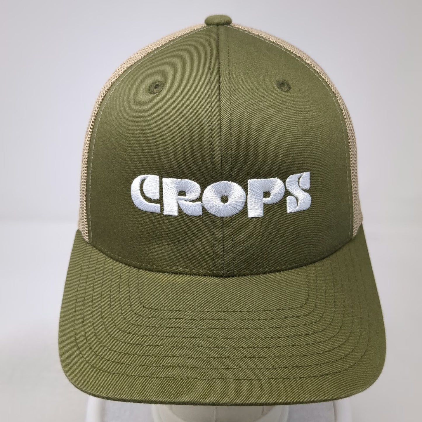 Yupoong Trucker Hat Green One Size Mesh Back Snapback CROPS Embroidery Logo Hat