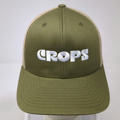 Yupoong Trucker Hat Green One Size Mesh Back Snapback CROPS Embroidery Logo Hat