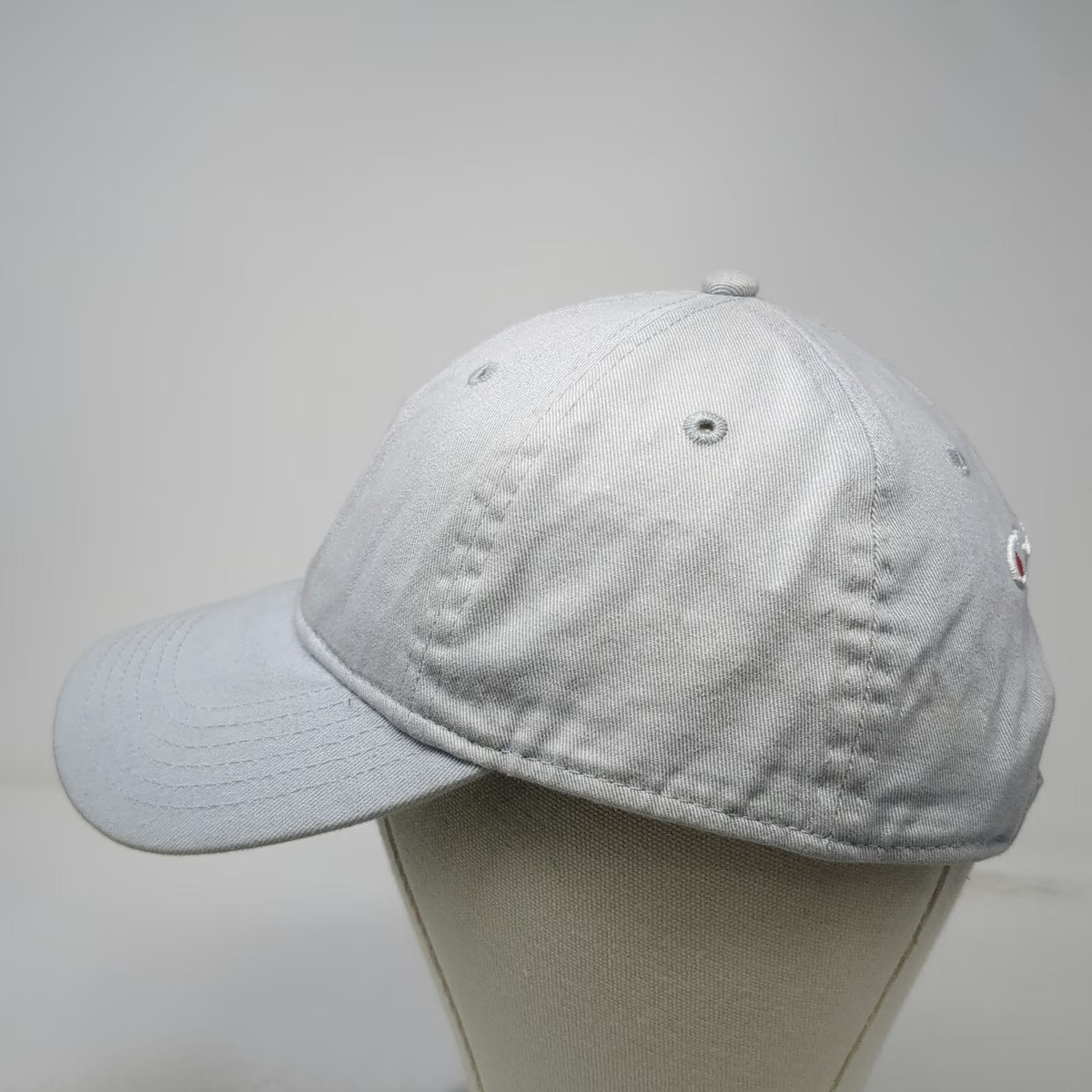 Champion Baseball Cap Gray One Size Slideback Embroidered Logo Cotton Hat