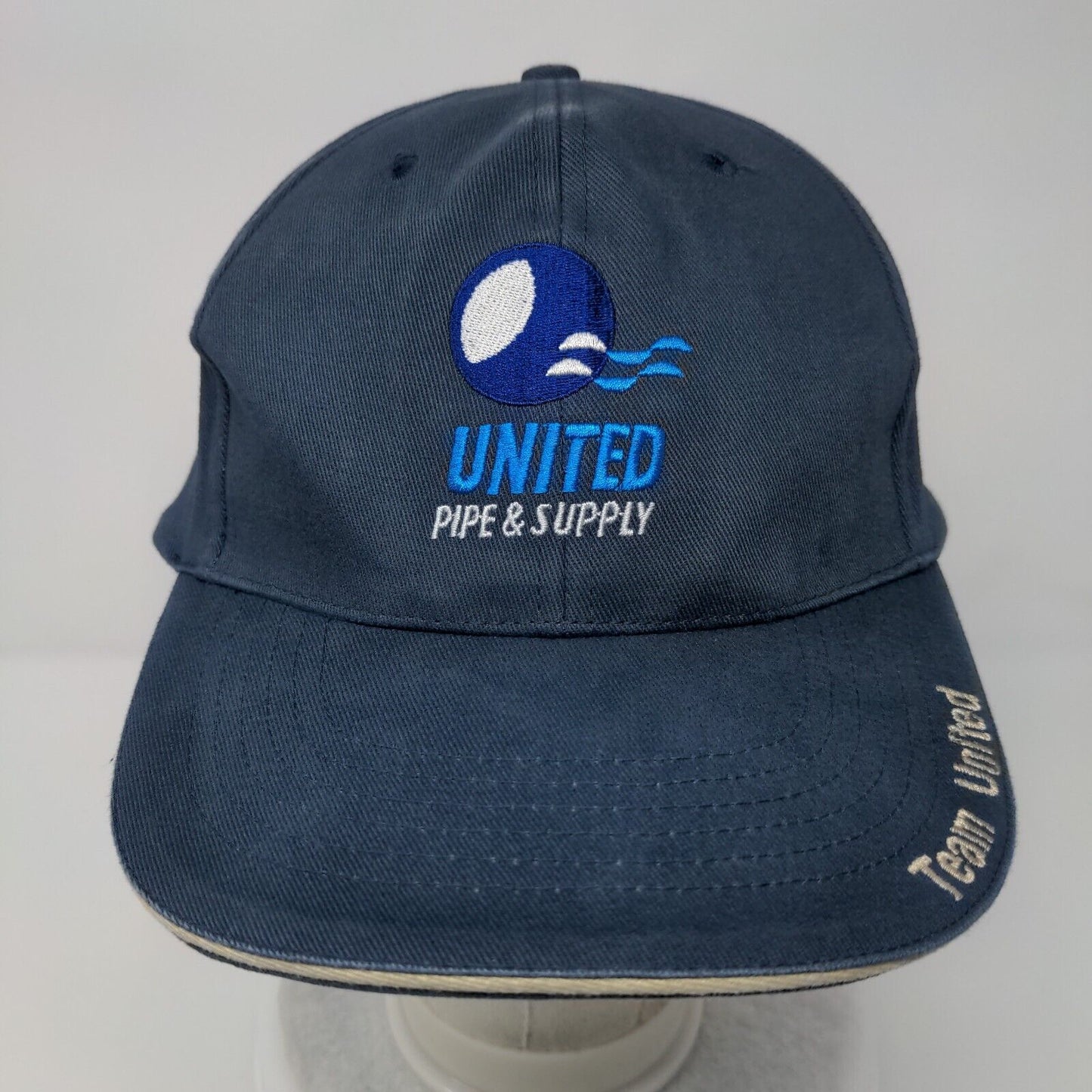 United Pipe & Supply Strapback Hat Blue OSFA Adjustable Embroidered