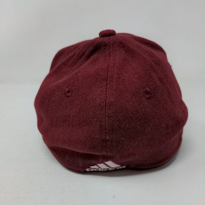 Adidas Fitted Hat Red XS/S Breathable Embroidered Vented Holes 6 Panel Blank