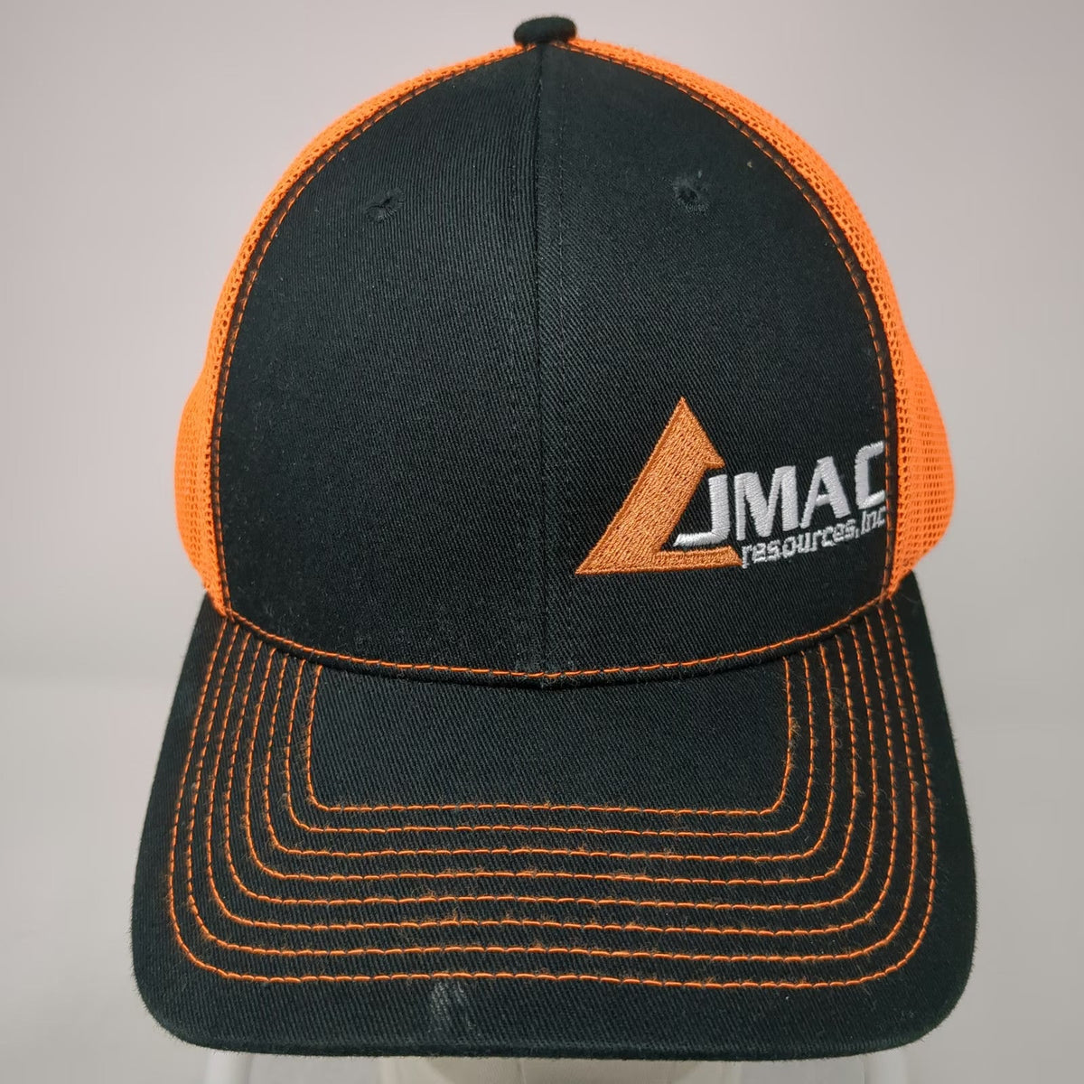 Outdoor Cap Trucker Hat Black Orange One Size Mesh Snapback JMAC Resources Work