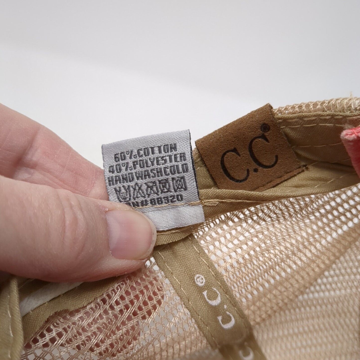 C.C Exclusives Strapback Trucker Hat Multi One Size Ponytail Distressed