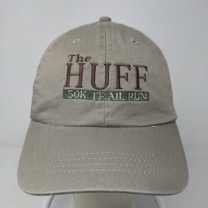 Port & Company Men's Strapback Hat Tan The Huff 50k Trail Run 100% Cotton