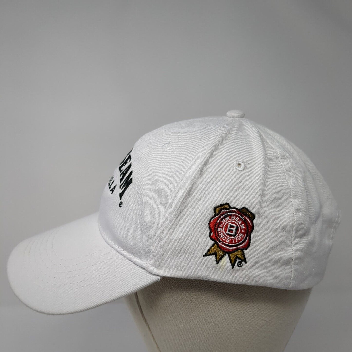 Jim Beam Vanilla Slideback Hat White One Size Adjustable Embroidered 6 Panel