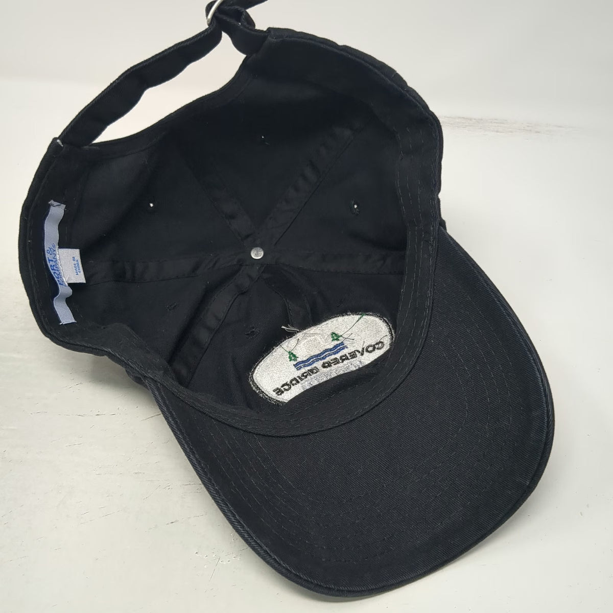 Port & Company Baseball Cap Black One Size Covered Bridge Forge Slideback Hat