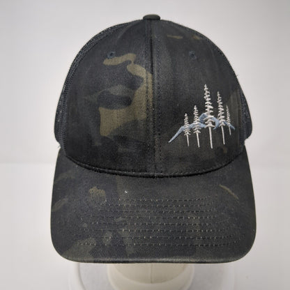 Mountain Snapback Trucker Hat Camouflage OS Adjustable The Classics Yupoong
