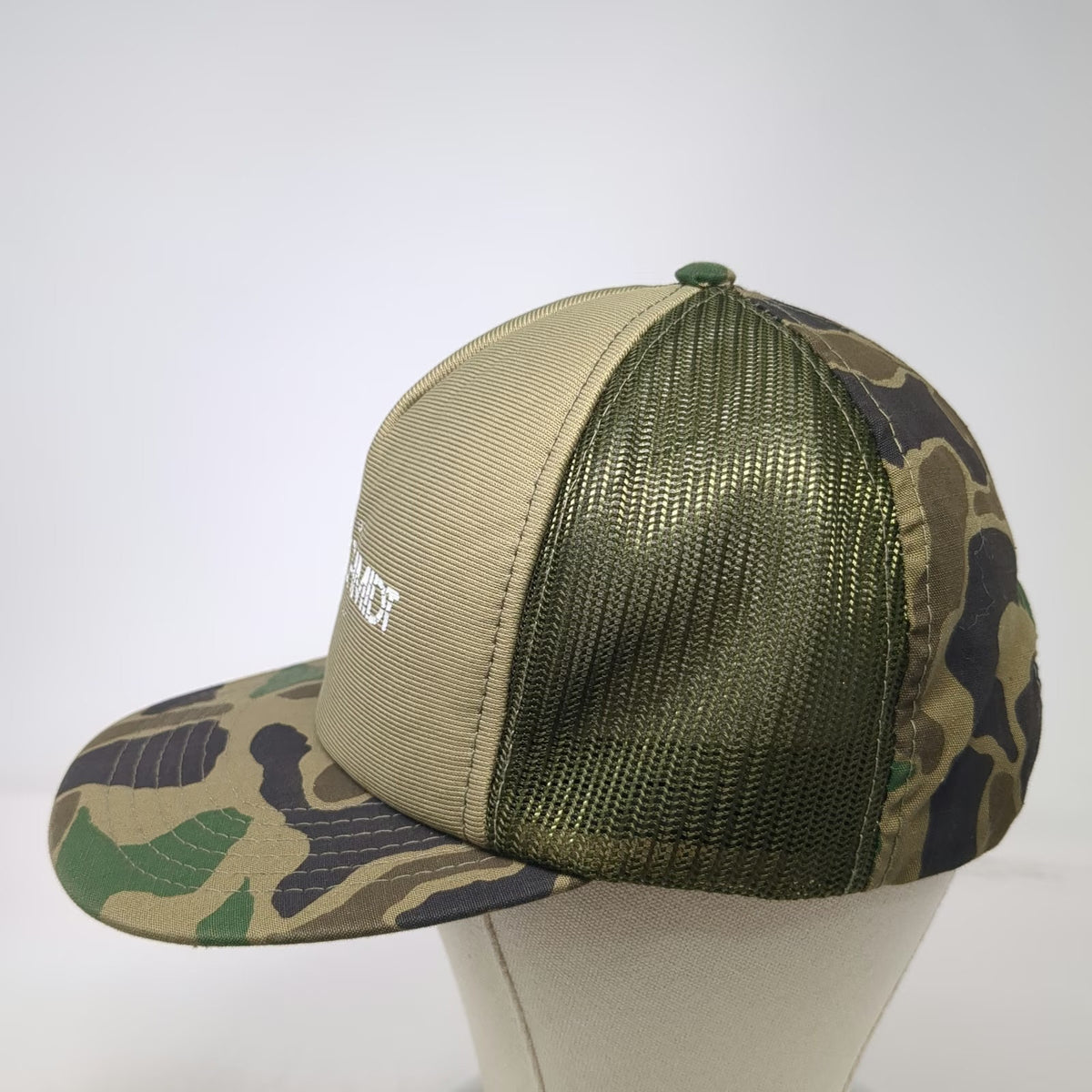 Schmidt 5 Panel Green Brown Black White One Size Hat Mesh Snapback Camo Tree