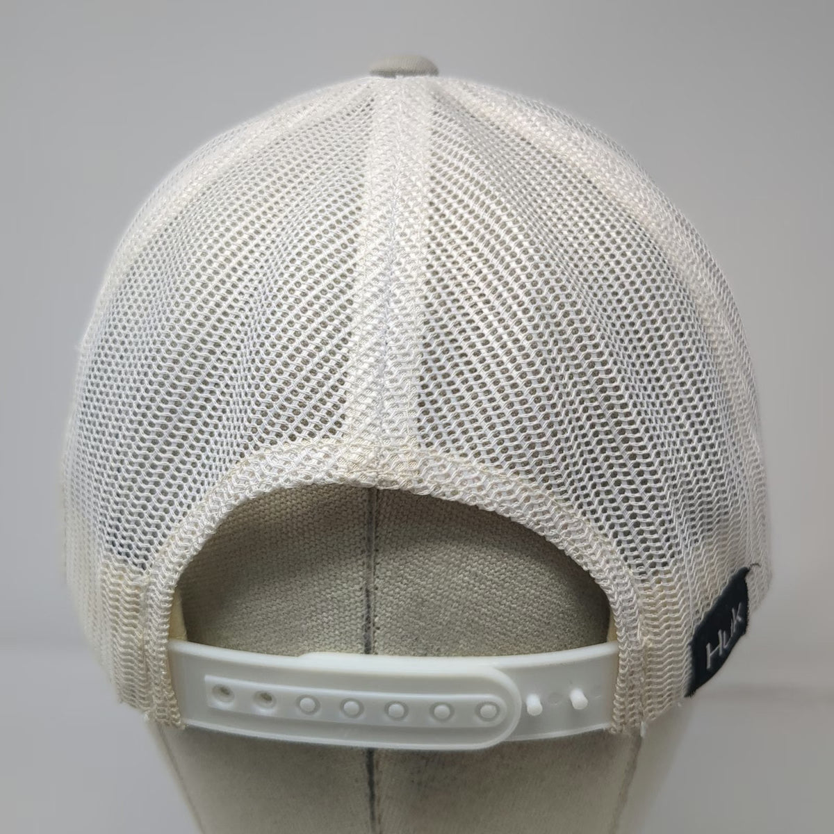 Huk Trucker Hat Gray One Size Mesh Back Fishing Logo Snapback Curved Brim Patch