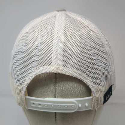 Huk Trucker Hat Gray One Size Mesh Back Fishing Logo Snapback Curved Brim Patch