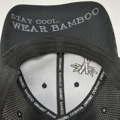 Cariloha Bamboo Stay Cool Fitted Trucker Hat Black S/M Embroidered Mesh Back