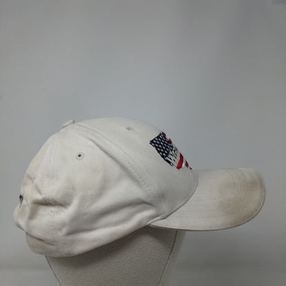 Wrangler Slideback Hat Tan OSFA Adjustable Embroidered USA Flag Patriotic Cotton