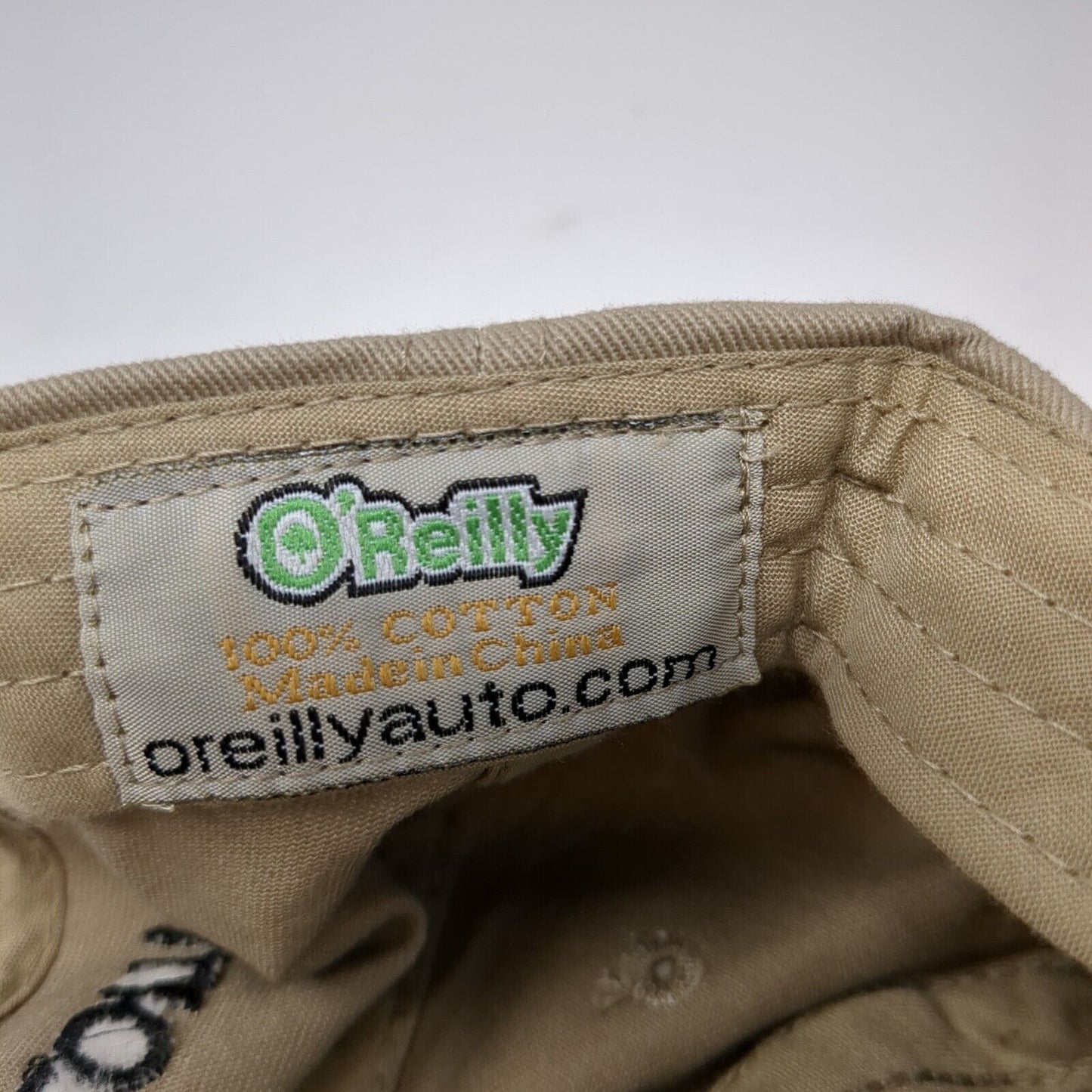 O'Reilly Auto Parts Strapback Hat Tan One Size Adjustable 6 Panel Solid