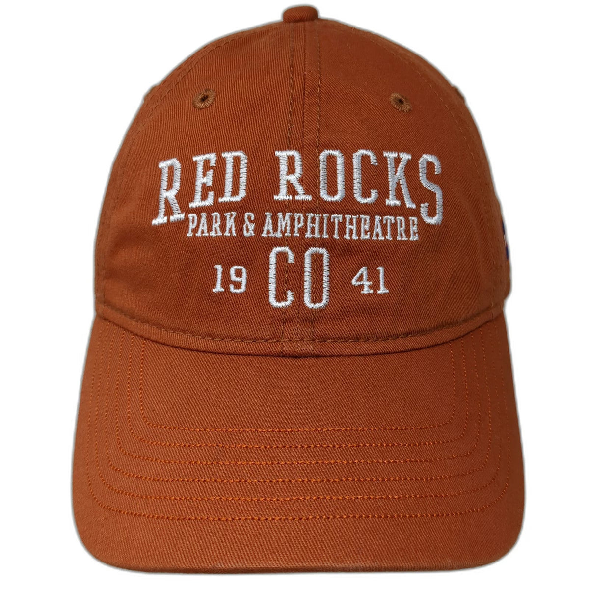 Ouray Red Rocks Park Amphitheatre 1941 CO Flag Orange One Size Baseball Cap Hat
