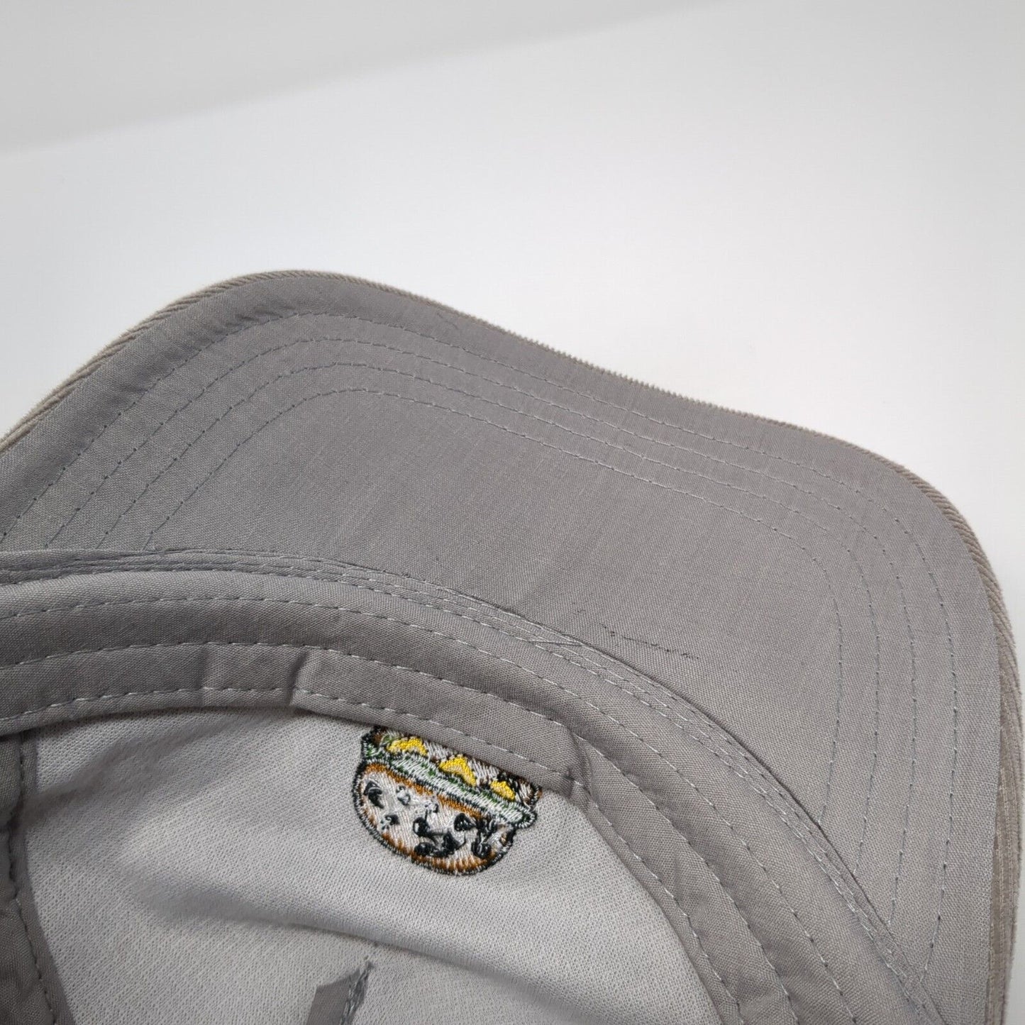 Hamburger Slideback Hat Gray One Size Adjustable Embroidered Corduroy