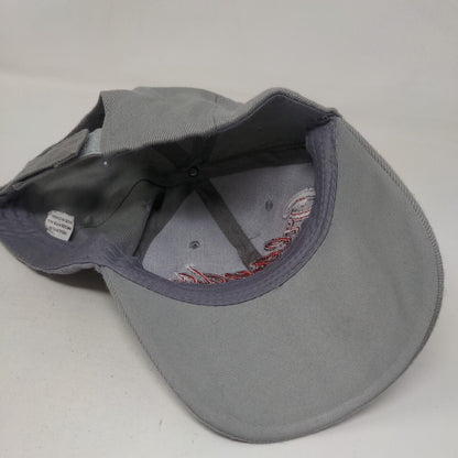 Orlando Strapback Hat Gray OSFA Adjustable Embroidered Vented Holes 6 Panel