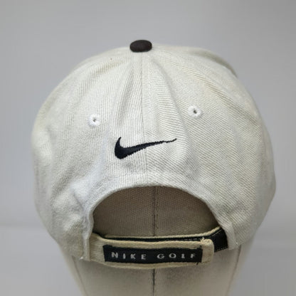 Nike Baseball Cap Hat One Size Beige Brown Golf 18 Patch Strapback Green Brim