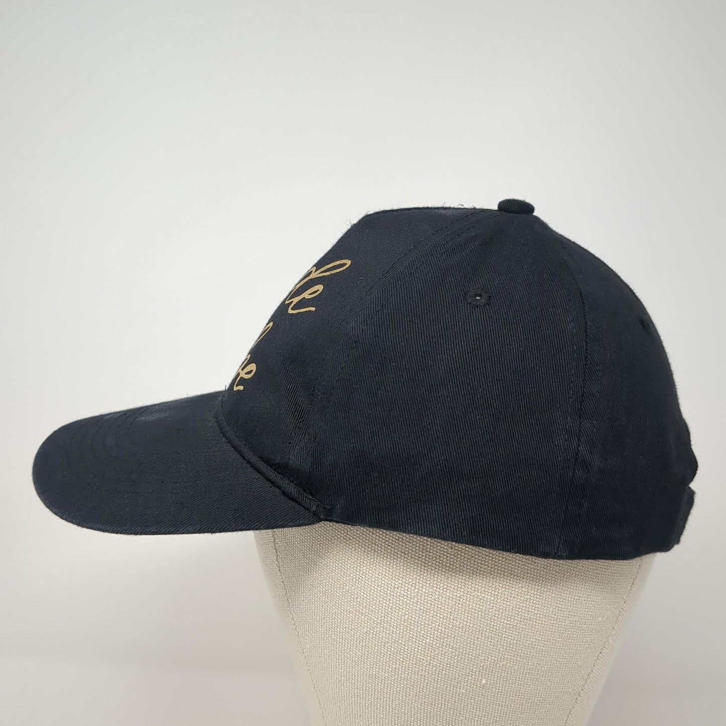Bride Tribe Strapback Hat Black One Size Adjustable Solid Vent Holes