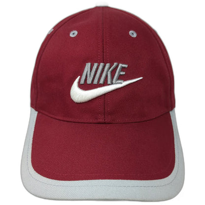 Nike Baseball Cap Red One Size Embroidered Swoosh Logo Strapback Just Do It Hat