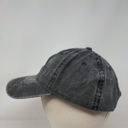 Unbranded Slideback Hat Black Soot OSFM Vent Holes 6 Panel Solid Blank