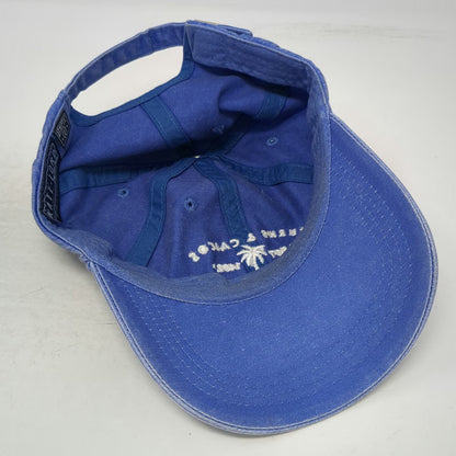 Kate Lord Baseball Cap Blue OSFM Turks & Caicos Palm Tree Slideback Cotton Hat