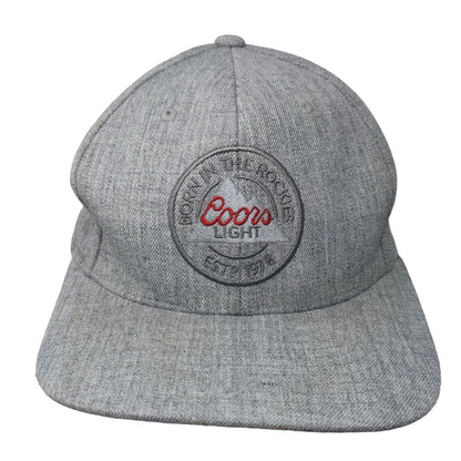 Coors Light Born in The Rockies Snapback Hat Gray One Size Embroidered 6 Panel