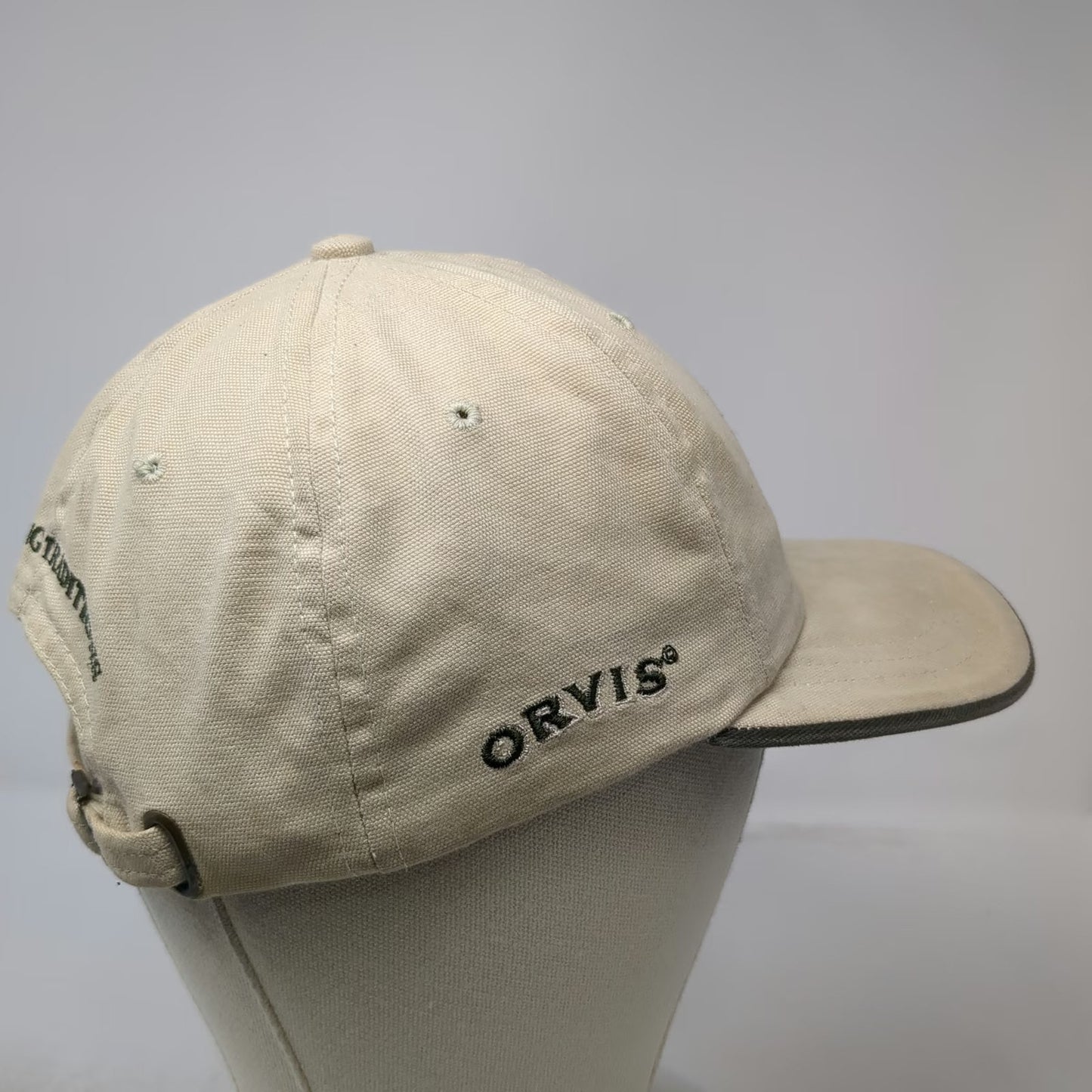 Orvis Baseball Cap Beige Vintage Sporting Traditions Embroidered Slideback Hat