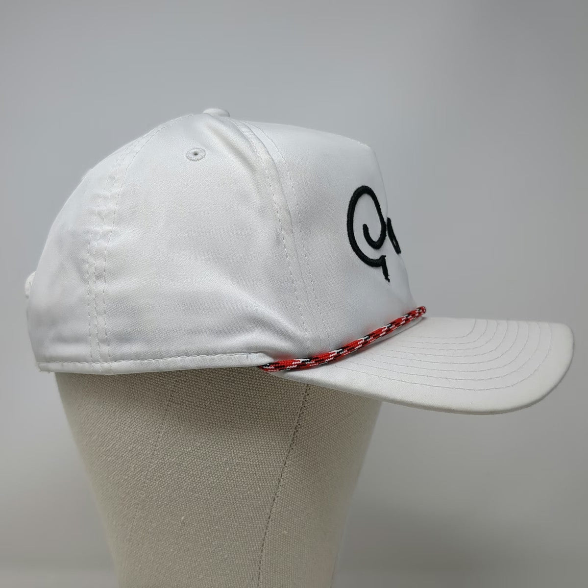 Imperial 5 Panel White Hat One Size Rope Snapback Good Script Embroidery Golf