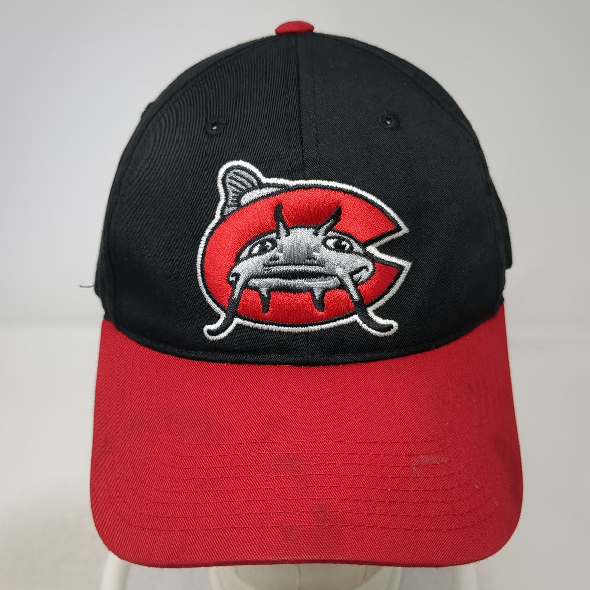 Carolina Mudcats MiLB Outdoor Cap Snapback Black Red One Size Logo Hat Two Tone