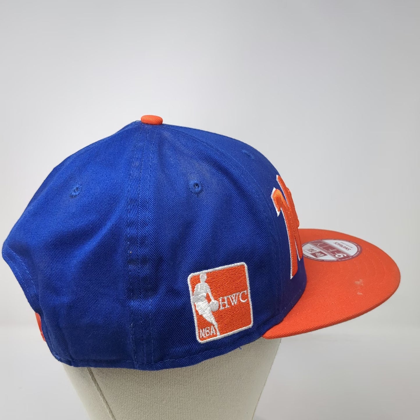 New Era NBA New York Knicks Snapback Hat Blue Orange L Hardwood Classics Patch