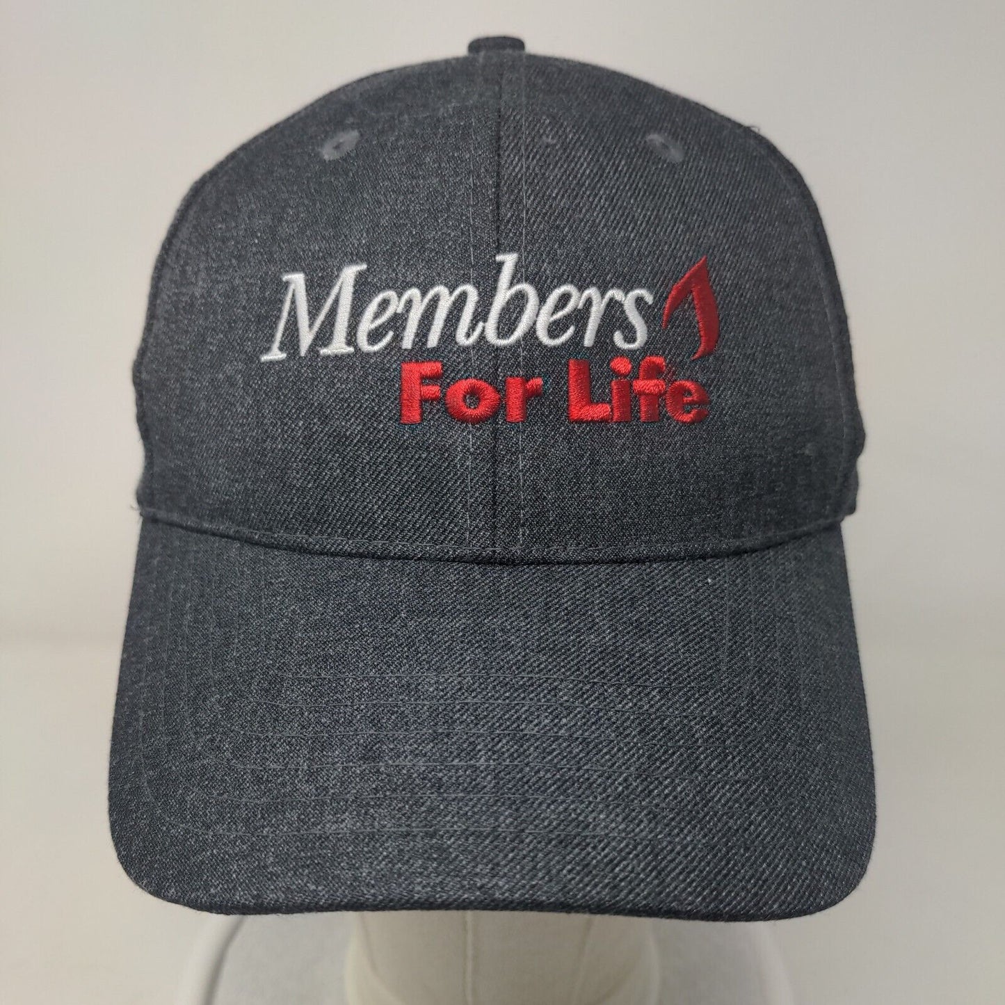 Members For Life American Red Cross Strapback Hat Gray One Size Embroidered
