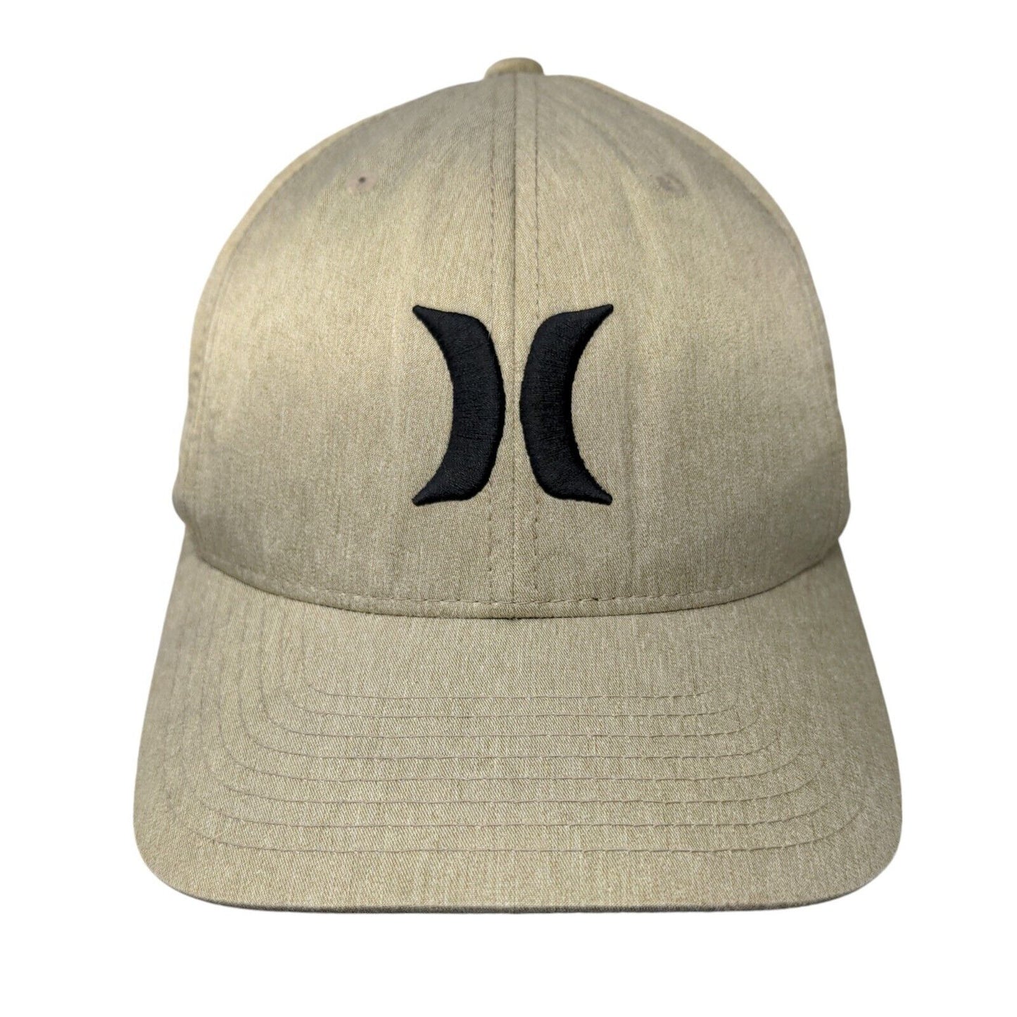 Hurley Fitted Hat Tan Size L/XL Flexfit Embroidered Vented Holes 6 Panel Yupoong