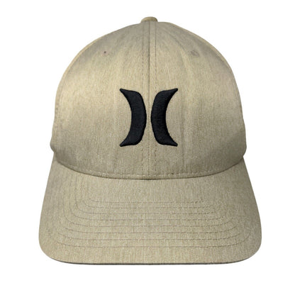 Hurley Fitted Hat Tan Size L/XL Flexfit Embroidered Vented Holes 6 Panel Yupoong