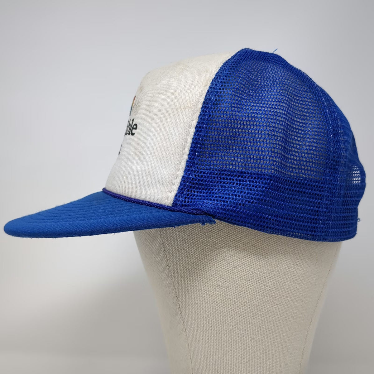 Otto Trucker Hat Blue White One Size Mesh Back Snapback Round Table Pizza Logo