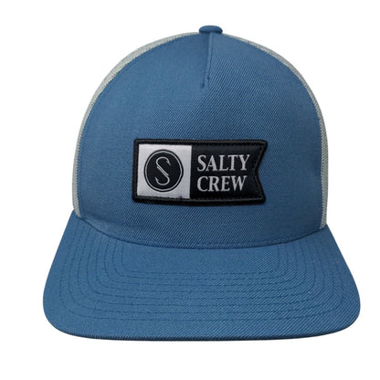 Salty Crew Snapback Trucker Hat Blue OSFM Adjustable Mesh Back 6 Panel