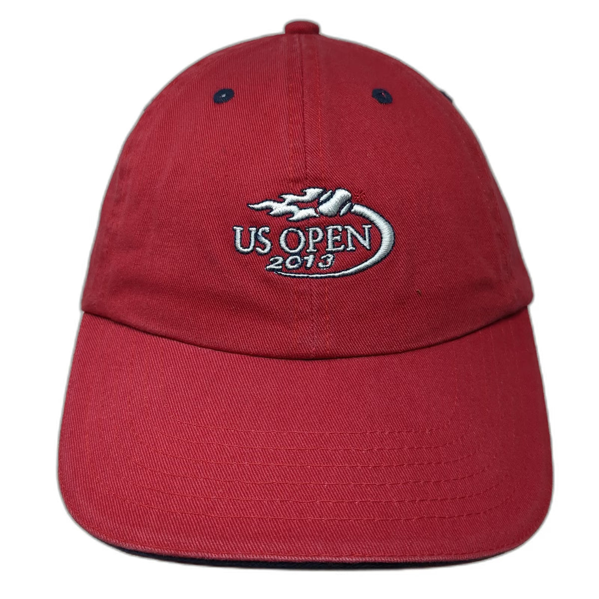 Red One Size Baseball Cap 2013 US Open Tennis Logo Hat Slideback Blue White Gray