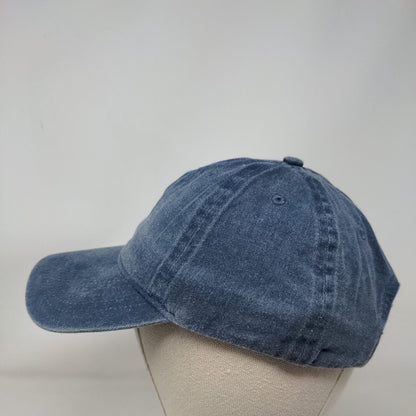 Infinity Strapback Hat Blue OSFM Adjustable Denim Vented Holes 6 Panel Blank