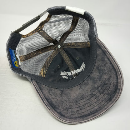 Royal Resortwear Trucker Hat Gray One Size Bermuda Atlantic Outpost Palm Trees