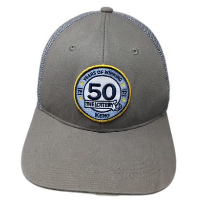 Gray Trucker Hat One Size The Lottery Keno 50th Anniversary Snapback Mesh