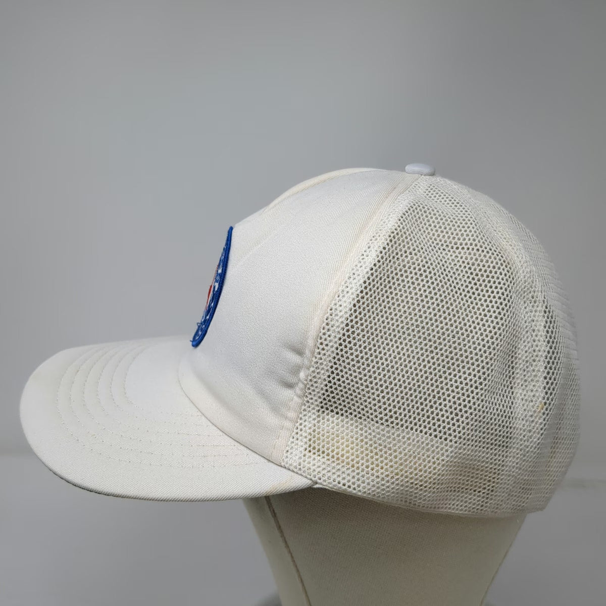 Mercedes Benz Patch White Trucker Hat Snapback Mesh Green Underbrim Cap Vintage