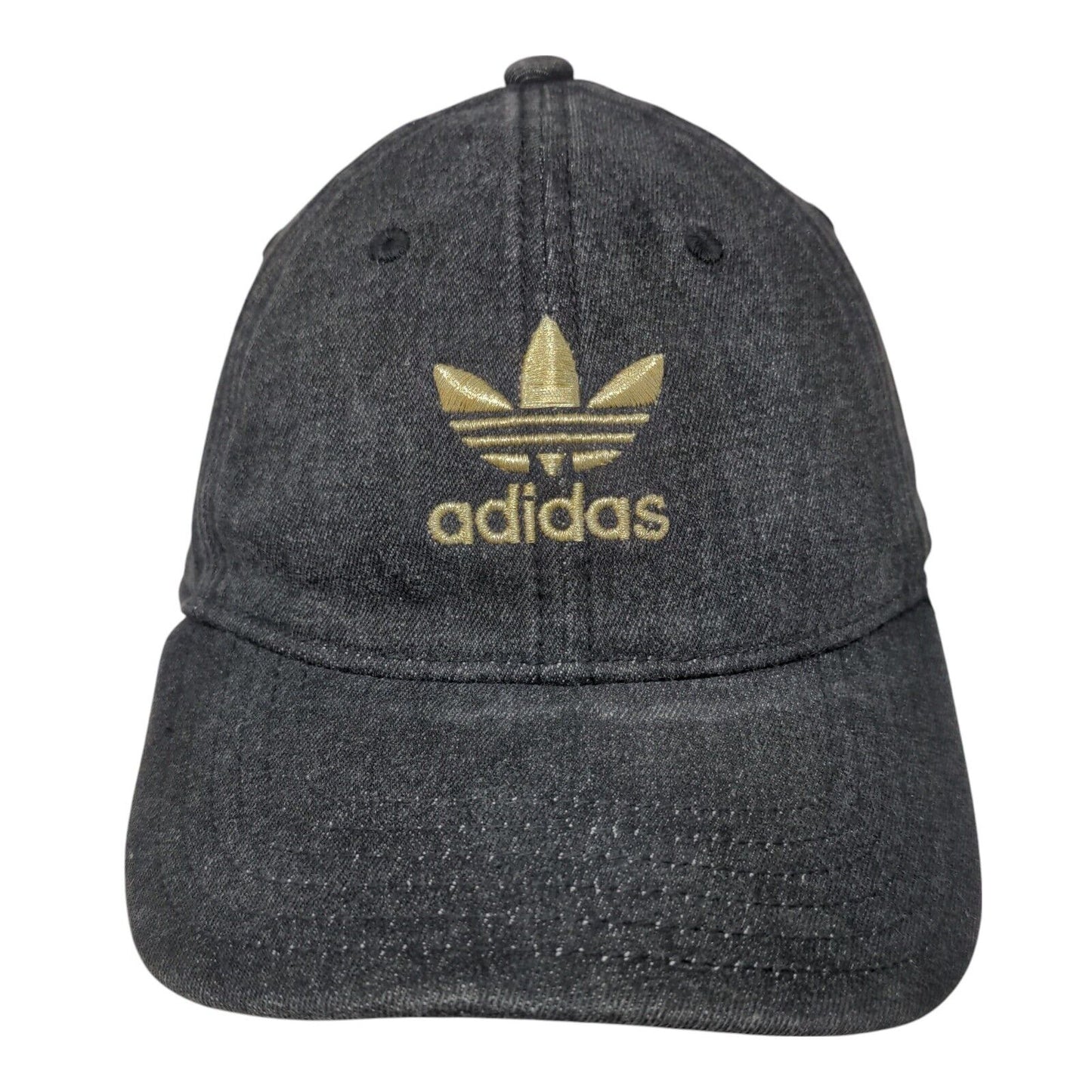 Adidas Slideback Hat Black OSFM Adjustable Embroidered Trefoil 6 Panel Cotton