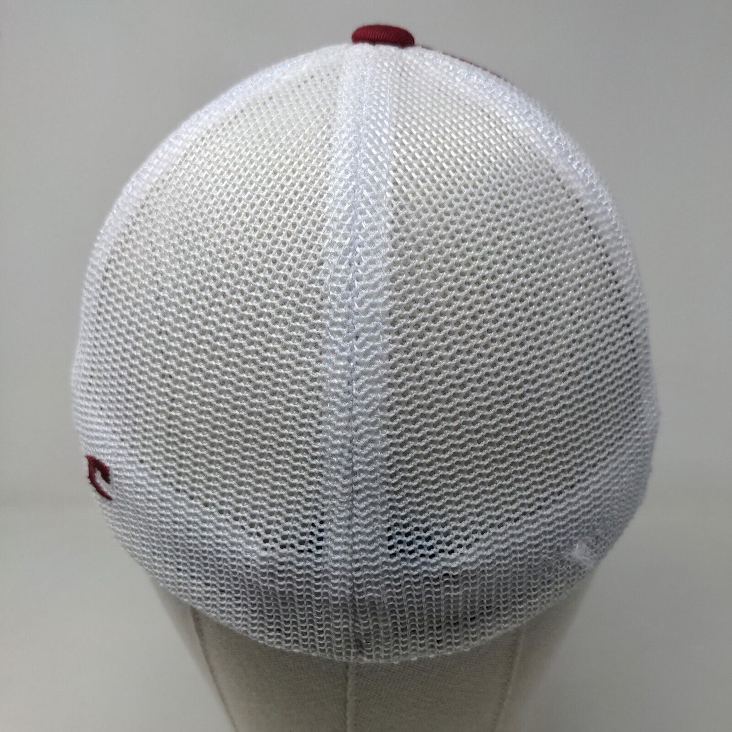 Champro Men's Fitted Mesh Back Hat White Red Size S-M Embroidered Big K Logo