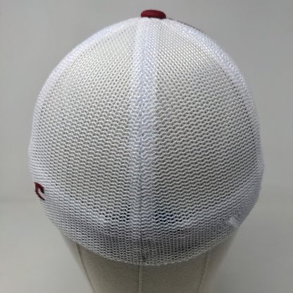 Champro Men's Fitted Mesh Back Hat White Red Size S-M Embroidered Big K Logo