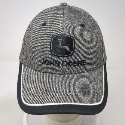 John Deere Baseball Cap Gray One Size Strapback Wool Blend Embroidered Logo Hat