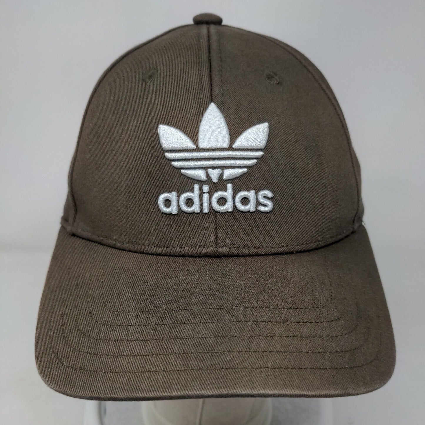 Adidas Slideback Hat Brown OSFM Adjustable Embroidered Vented Holes 6 Panel