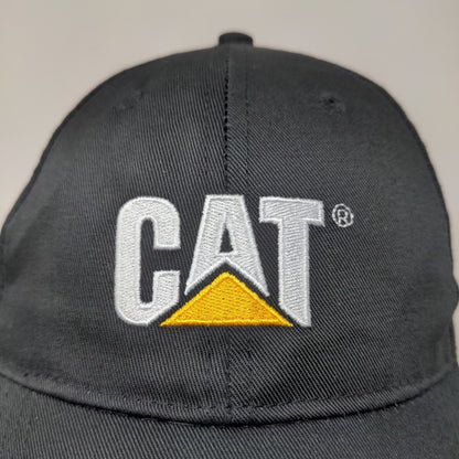 CAT Caterpillar Men's Slideback Hat Black Adjustable Embroidered Logo PolyCotton