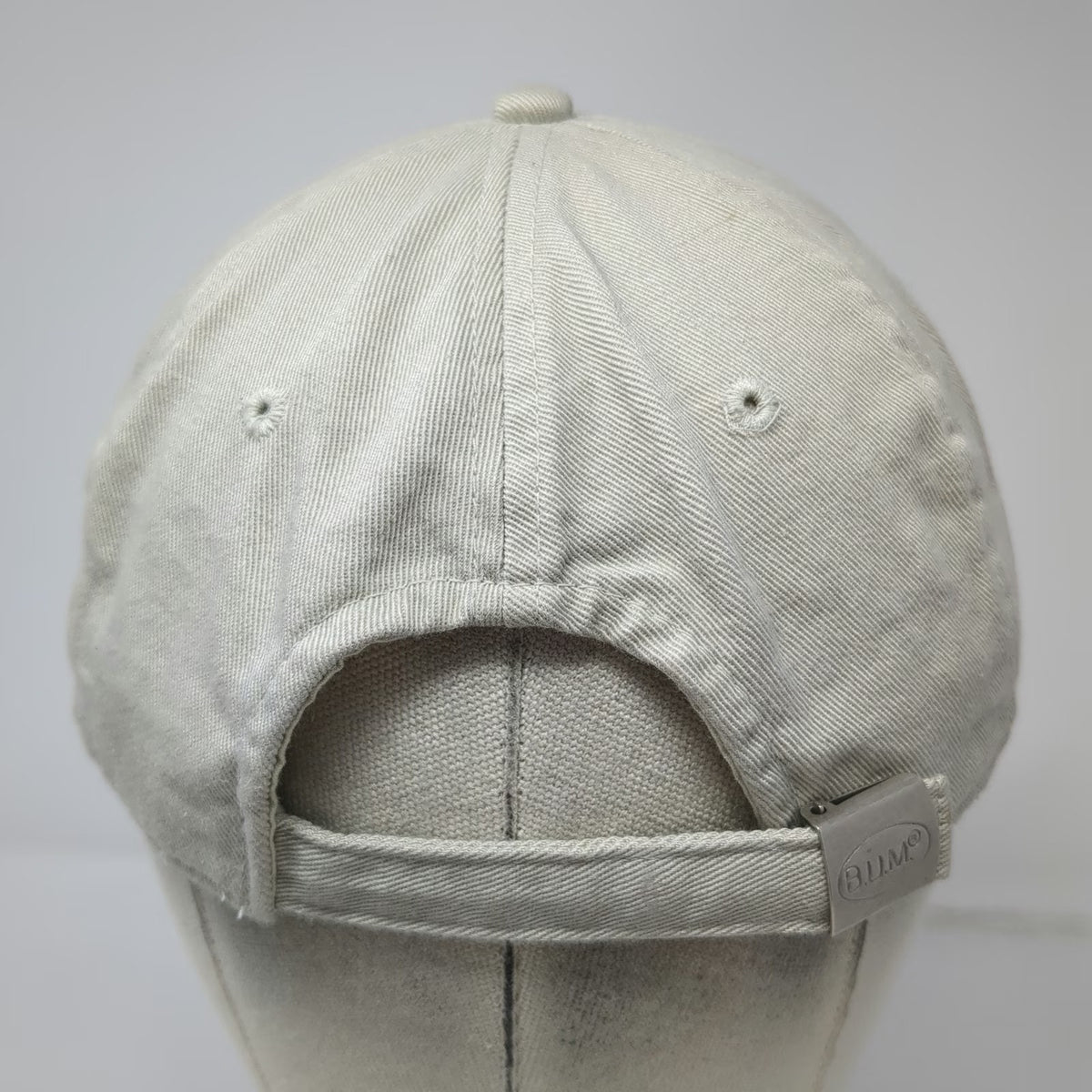 B.U.M. Equipment Baseball Cap Beige One Size Embroidered Logo Slideback Trim Hat