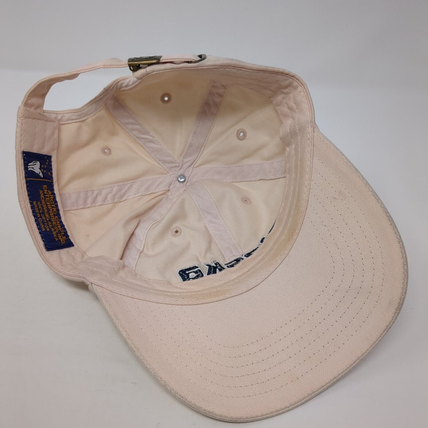 Alaska Spell Out Slideback Hat Tan One Size Adjustable Embroidered